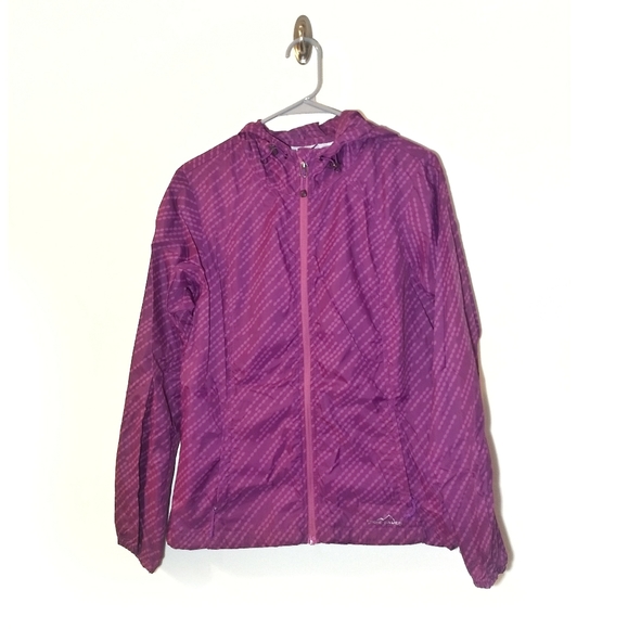 Eddie Bauer Jackets & Blazers - Eddie Bauer Packable Rain Jacket Purple Polka Dot